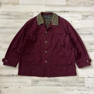 Vintage Lands End Burgundy Corduroy Barn Chore Jacket XL